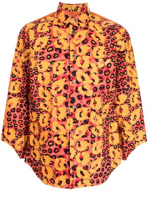 Black Comme Des Garçons x Filip Pagowski chemise imprimée à découpes - Rouge