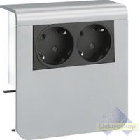 Hager plintgoot outlet dubbel stopcontact alu 80mm