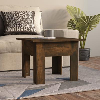 Salontafel 55x55x42 cm bewerkt hout gerookt eikenkleur