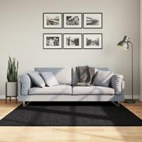 VidaXL Vloerkleed pamplona shaggy hoogpolig modern 160x160 cm zwart