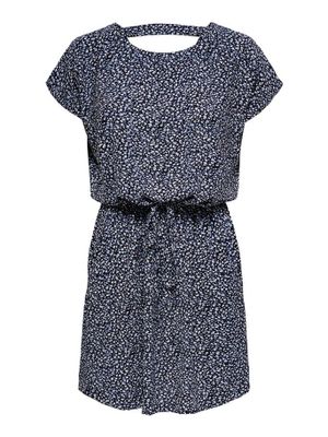 ONLY jurk ONLMARIANA van gerecycled polyester zwart/donkerblauw