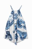 Blouse van viscose met vierkante kraag - WHITE - L