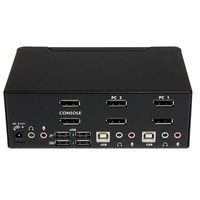 StarTech.com 2-poort Dubbele DisplayPort USB KVM-switch met Audio en USB 2.0-hub - thumbnail
