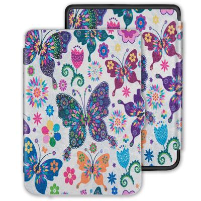 Lunso - Kobo Clara HD hoes (6 inch) - sleep cover - Vlinders