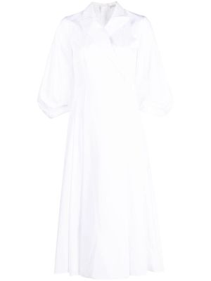 Emilia Wickstead robe mi-longue à revers pointus - Blanc