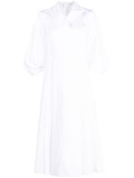 Emilia Wickstead robe mi-longue à revers pointus - Blanc - thumbnail