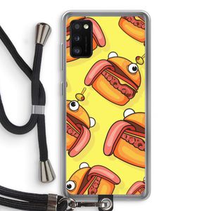 Hamburger: Samsung Galaxy A41 Transparant Hoesje met koord