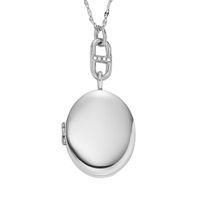 Fossil JF04427040 Ketting Locket staal zilverkleurig-wit 40-45 cm - thumbnail