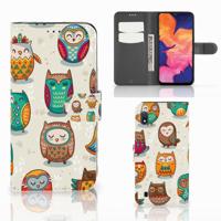 Samsung Galaxy A10 | Telefoonhoesje | Met pasjeshouder | Vrolijke Uilen Samsung Galaxy A10 | Telefoonhoesje | Met pasjeshouder | Vrolijke Uilen