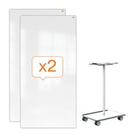 Nobo Move & Meet mobiel systeem met 2 whiteboard panelen, ft 180 x 90 cm - thumbnail