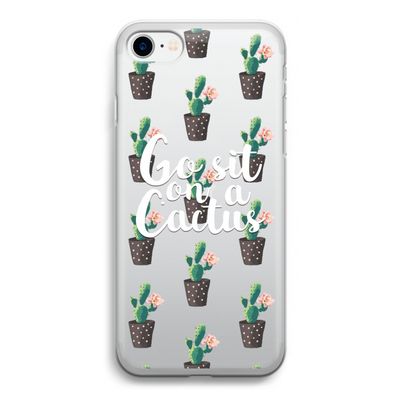 Cactus quote: iPhone SE 2020 Transparant Hoesje