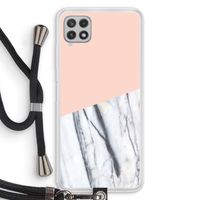 A touch of peach: Samsung Galaxy A22 4G Transparant Hoesje met koord
