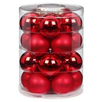 20x stuks glazen kerstballen rood mix 6 cm glans en mat   -