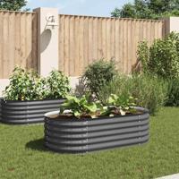 Plantenbak verhoogd 160x80x44 cm gegalvaniseerd staal grijs