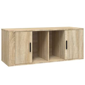 vidaXL Tv-meubel 100x35x40 cm bewerkt hout sonoma eikenkleurig