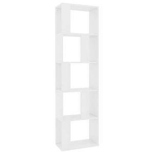 The Living Store Boekenkast - wit - 45 x 24 x 159 cm - Met 5 vakken - Inclusief montagematerialen