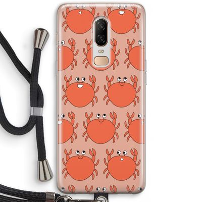Krab: OnePlus 6 Transparant Hoesje met koord