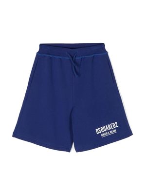 DSQUARED2 KIDS short de sport à logo imprimé - Bleu