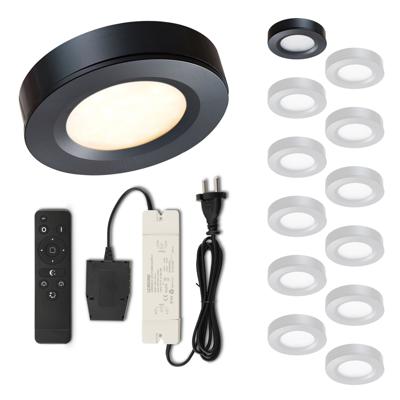 Set LED-opbouwspot met afstandsbediening Adria zwart 3W dimbaar 1-12 stuks