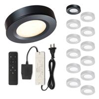 Set LED-opbouwspot met afstandsbediening Adria zwart 3W dimbaar 1-12 stuks