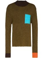 Jacquemus pull colour block nervuré - Marron