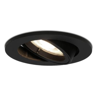 Oslo LED inbouwspot - 4 Watt 345 Lumen - 4000K Neutraal wit - GU10 - Dimbaar - Rond - Kantelbaar - IP20 Stofdicht - Zwart