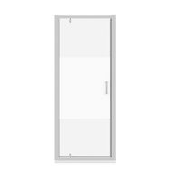 Luca Varess Vidor douche draaideur 80 x 190 cm helder glas met matte strook glans chroom profiel