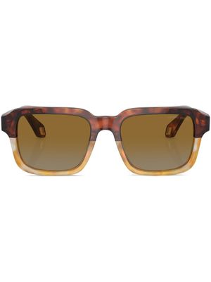 Giorgio Armani lunettes de soleil à monture rectangulaire - Marron