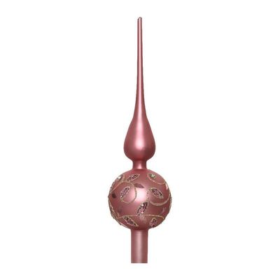 Piek glas d8h31cm velours roze a3 - Ksd