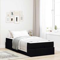 Bedframe met matras Zwart 90 x 200 cm Stof