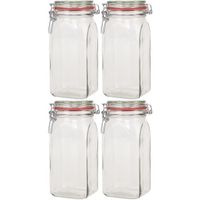 4x Weckpotten/inmaakpotten 1500 ml/1,5 liter met beugelsluiting - thumbnail