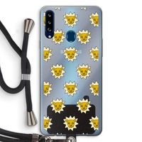 Leeuwenkoppen: Samsung Galaxy A20s Transparant Hoesje met koord