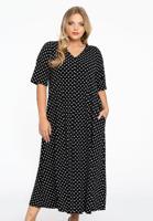 Yoek Jurk swing DOTS | Zwart | Maat 50/52