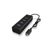 ICY BOX USB-C (USB 3.2 Gen 2) multiport hub 4 poorten Zwart