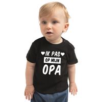 Ik pas op mijn opa cadeau t-shirt zwart baby jongen/meisje