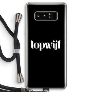 Topwijf Zwart: Samsung Galaxy Note 8 Transparant Hoesje met koord