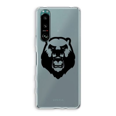 Angry Bear (black): Sony Xperia 5 III Transparant Hoesje