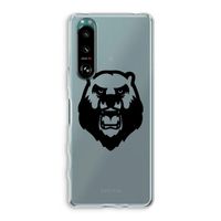 Angry Bear (black): Sony Xperia 5 III Transparant Hoesje