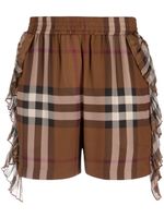 Burberry short en soie à carreaux - Marron