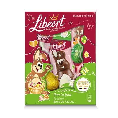Libeert doos 'om te verstoppen' - chocolade voor Pasen - 300g Libeert doos 'om te verstoppen' - chocolade voor Pasen - 300g