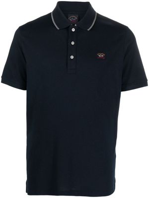 Paul & Shark polo en coton à patch logo - Bleu