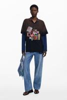 Dubbel T-shirt met patchmouwen Botter - BLACK - XL