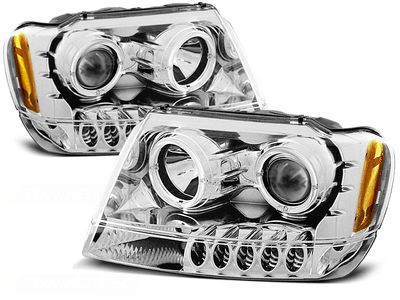 Tuning-Tec Koplampen dual halo rims CHRYSLER JEEP GRAND CHEROKEE 99-05 05 ANGEL EYES CHROOM Tuning-Tec Koplampen dual halo rims CHRYSLER JEEP GRAND CHEROKEE 99-05 05 ANGEL EYES CHROOM