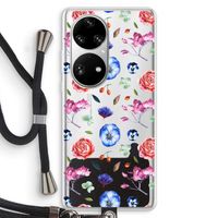 Bloemetjes: Huawei P50 Pro Transparant Hoesje met koord