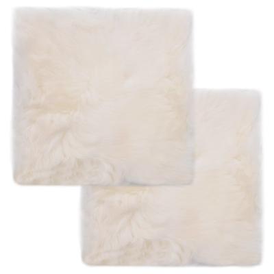 VidaXL Stoelkussens 2 st 40x40 cm echt schapenvacht wit