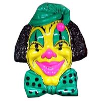 Clown carnaval thema wanddecoratie 60 cm geel