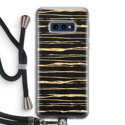 Gouden strepen: Samsung Galaxy S10e Transparant Hoesje met koord