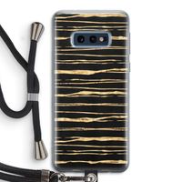 Gouden strepen: Samsung Galaxy S10e Transparant Hoesje met koord