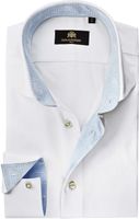 Circle of Gentlemen Overhemd Dainton Wit Twill Paisley Contrast Slim Fit - thumbnail