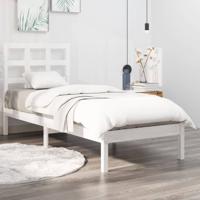Bedframe massief hout wit 75x190 cm